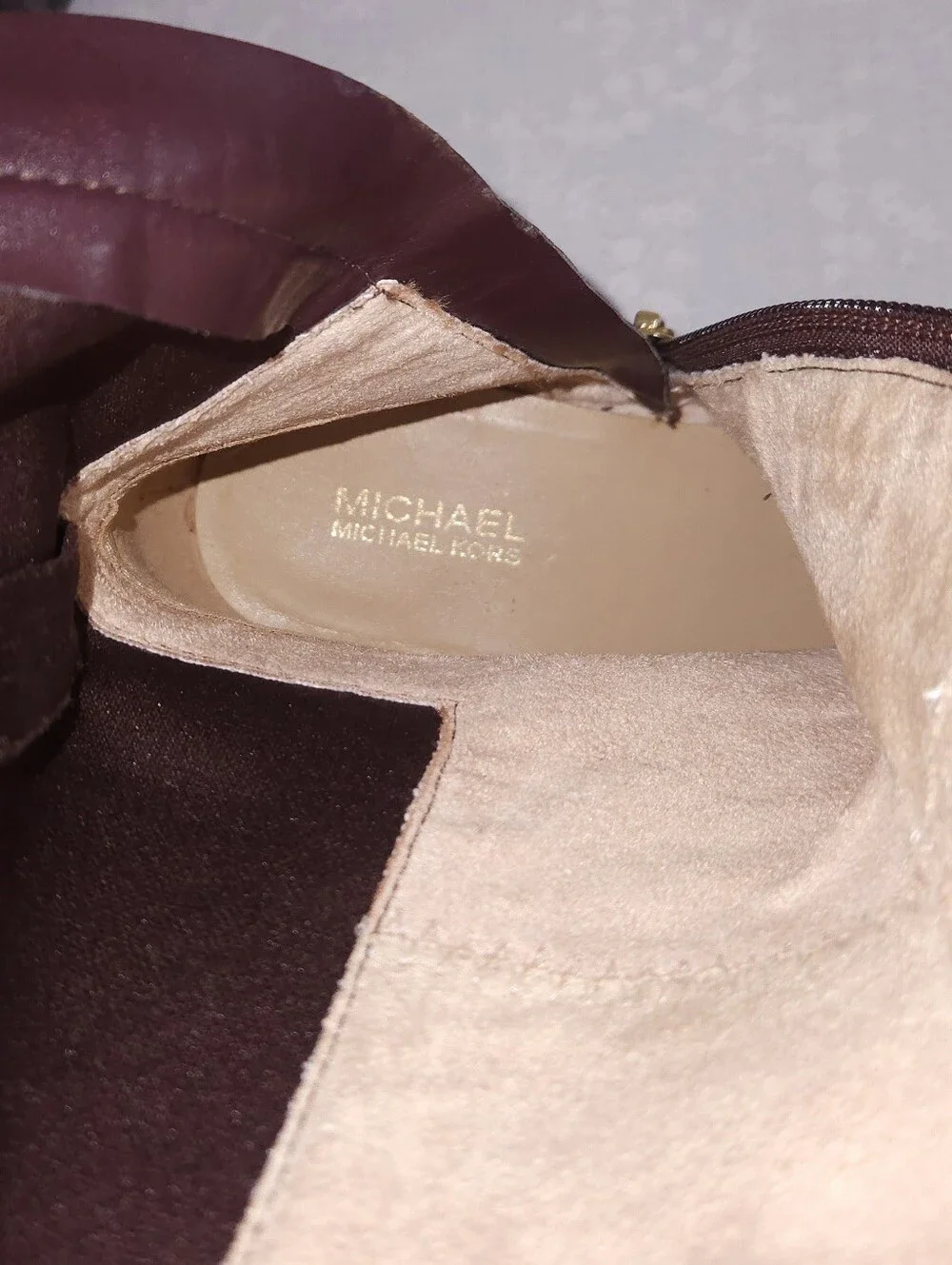 New! Michael Kors Bromley Flat Riding Boots US 9.5 Brown Nappa Leather